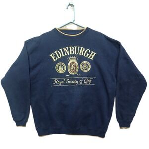 Vintage Edinburgh Scotland Danaggers Golf Sweatshirt Pullover Size XL Preppy